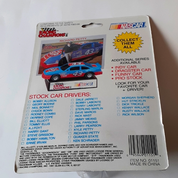 Vintage NASCAR Bill Elliott Ford Racing Champions Set 1989/1991 Earnhardt Back - Picture 6 of 10